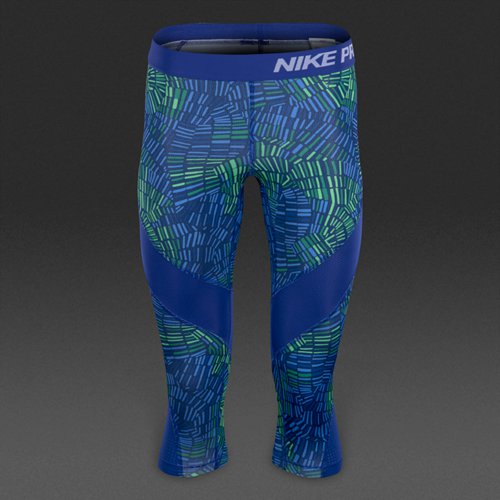 Nike Pro Hypercool Allover Print Capri Obsidian / Deep Night / White for Girls